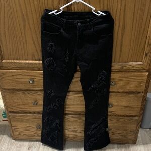 SHEIN Black Distressed Women Jeans